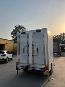 Restroom Trailer 7ft 2 Stall Powered By Solar Panel and With AC