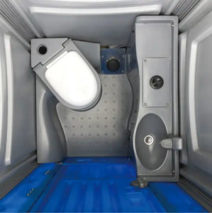 plastic outdoor toilet with trailer