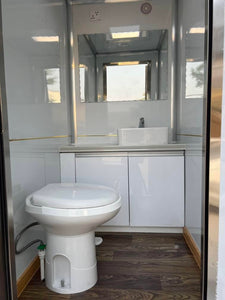 Restroom Trailer 7ft 2 Stall Powered By Solar Panel and With AC