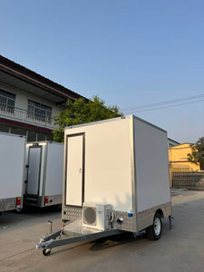 Restroom Trailer 7ft 2 Stall Powered By Solar Panel and With AC