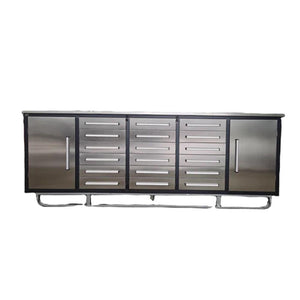 Storage Cabinet with Workbench 10ft (18 Drawers & 2 Cabinets)