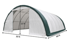 Carregar imagem no visualizador da galeria, Single Truss Storage Building Shelter Fabric 30&#39;x40&#39;x15&#39; PE 300g