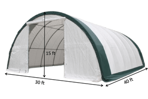 Single Truss Storage Building Shelter Fabric 30'x40'x15' PE 300g