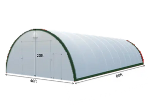 Single Truss Arch Storage Shelter W40'xL80'xH20' 11oz PE