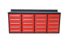 Garage Storage Cabinets 7' with Workbench (20 Drawers)